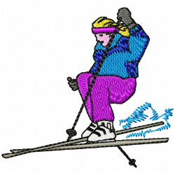 Ski Embroidery Design 4 Ski Embroidery Design 4